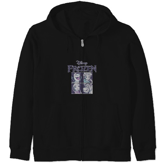 Discover Disney Frozen Blue Hue Character Portrait Grid P Zip Hoodies