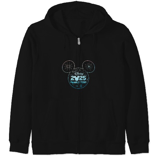 Disney Mickey Mouse Icon Fireworks Vacation Family Trip 2025 Zip Hoodies