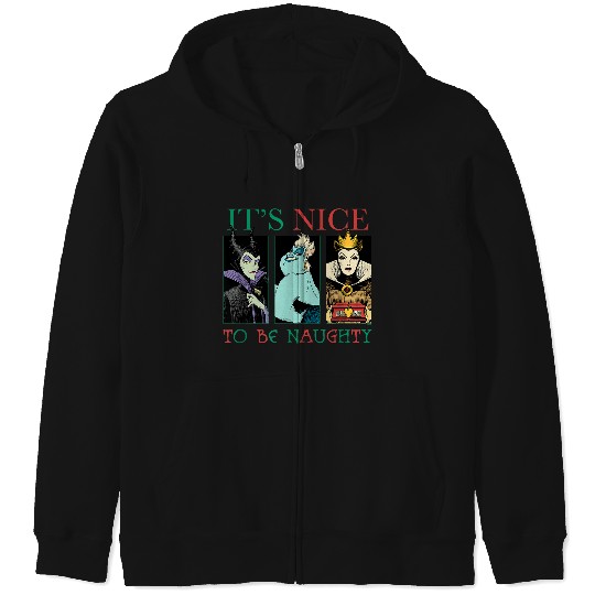 Discover Disneyss Villains Holiday Christmas Its Nice To Be Naughty Zip Hoodies