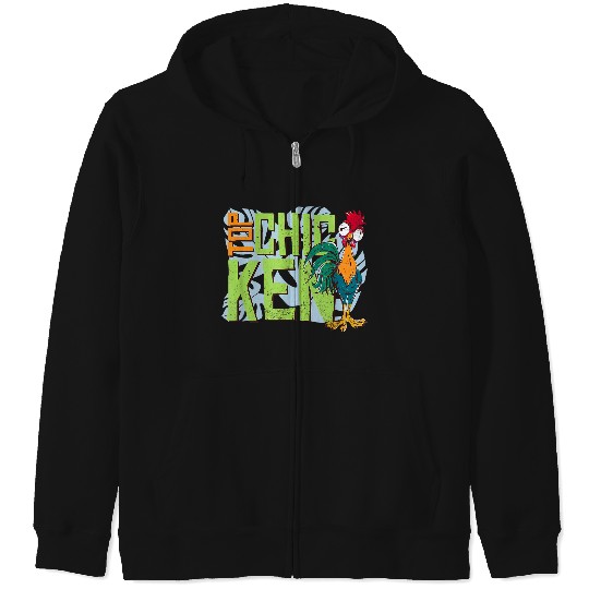 Disneyss Moana 2 Hei Hei Top Chicken Tropical Panel Zip Hoodies