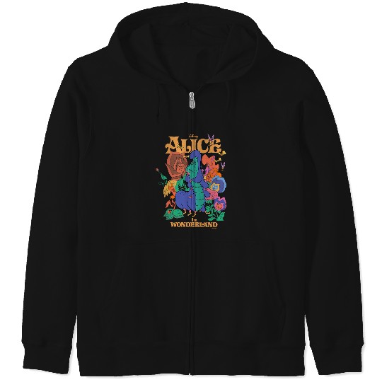 Discover Disney Alice in Wonderland Caterpillar and Flowers Vintagess Zip Hoodies