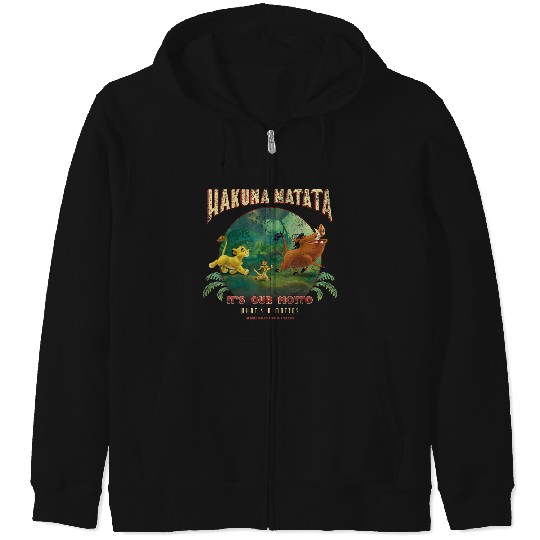 Disneyss Lion King Hakuna Matata Motto Simba Timon Pumbaa Zip Hoodies