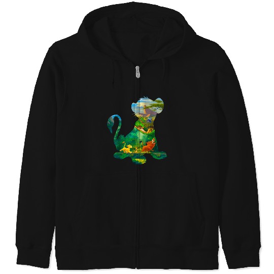 Disneyss Lion King Simba Silhouette Graphic Zip Hoodies