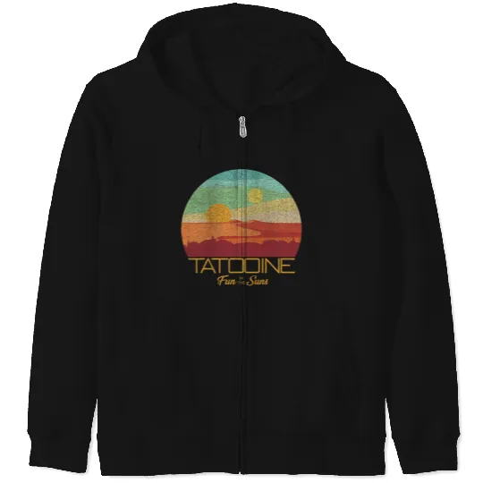 Star Wars Tatooine Postcard Fun in the Sun Vintage Disney+ Zip Hoodies