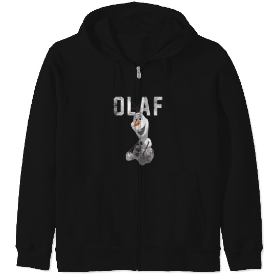 disney frozenss Cute Olaf Distressed Big Chest Portrait Zip Hoodies