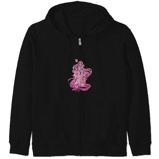Disney Tangled Pink Tonal Rapunzel Portrait Grap Zip Hoodies