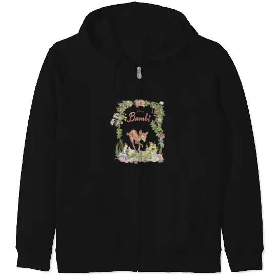 Disney Bambi Floral Portrait Zip Hoodies
