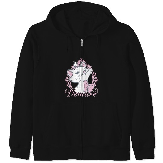 Disney The Aristocats Cute Marie Demure Sketch Chest Frame Zip Hoodies