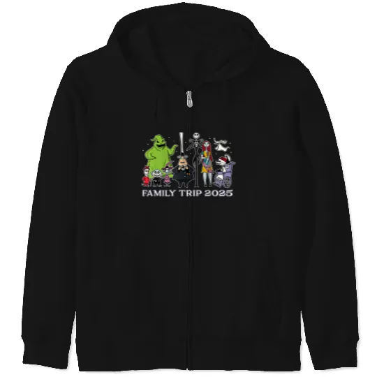 Disneyss The Nightmare Before Christmas Stars Family Trip 2025 Zip Hoodies