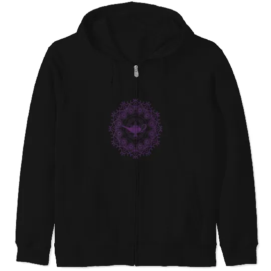 Disney Aladdin Magic Lamp Purple Mandala VNeck Zip Hoodies