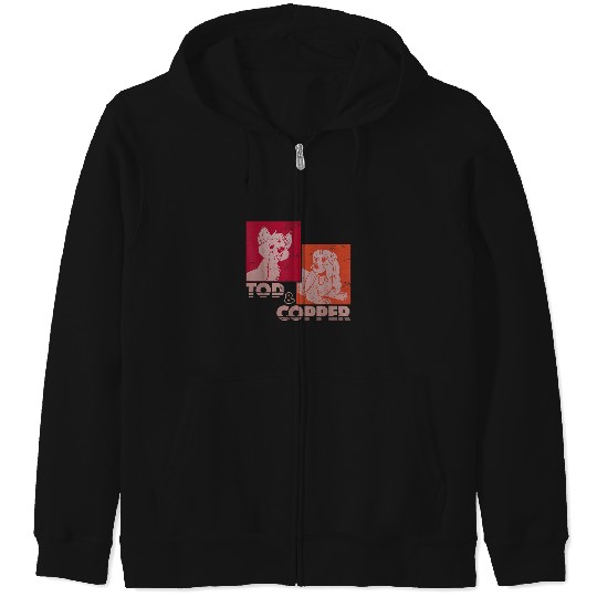 Disney The Fox and the Hound Tod Copper Retro Zip Hoodies