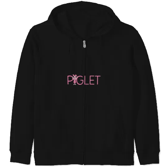 Disney Winnie The Pooh Piglet Classic Lettering Zip Hoodies