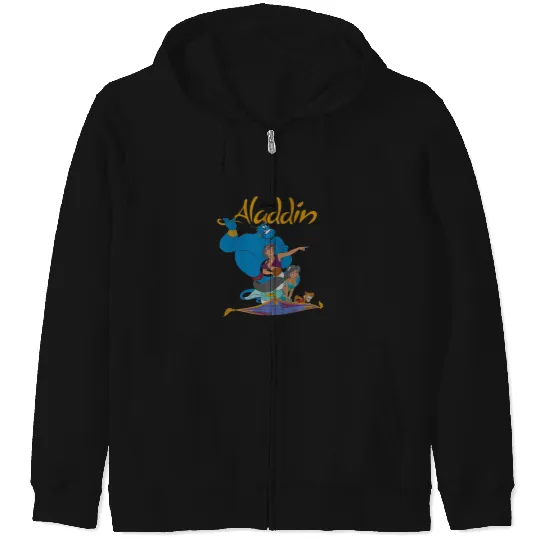 Disney Aladdin Vintage Group Shot Logo Zip Hoodies