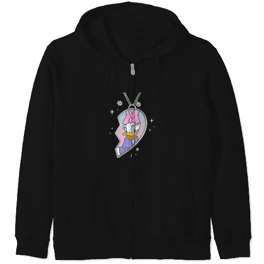 Disneyss Bff Best Friends Matching Heart Necklace Daisy Duck Zip Hoodies