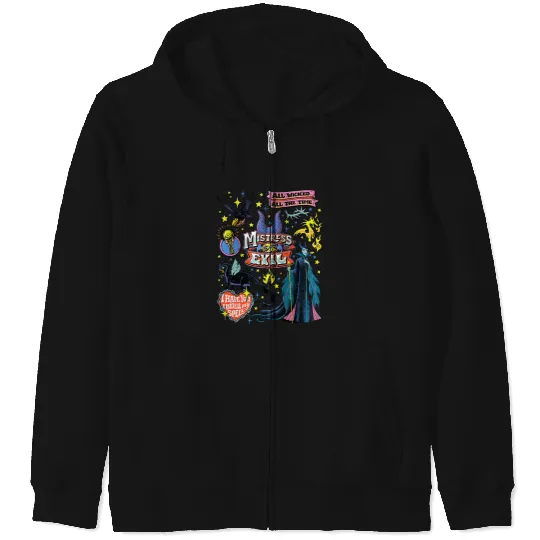 Disney Villains Mistress Of Evil Wicked All The Time Retro Zip Hoodie Zip Hoodies