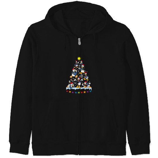 Disney Donald Duck Christmas Tree Xmas Zip Hoodies, Santa Hat Donbald Outfits Zip Hoodies