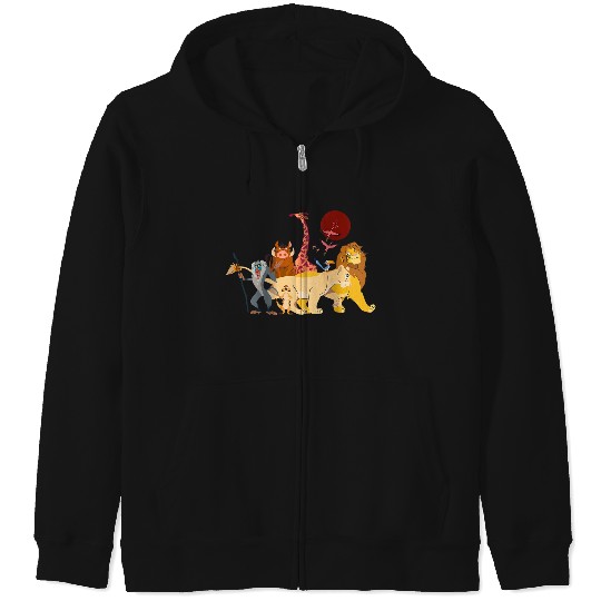 Disneyss The Lion King Simba Nala Timon Pumbaa Animal Family Zip Hoodies