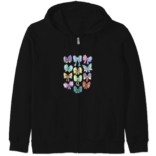 Disney Princess Cute Ribbons And Bows Pastel Colors Logo Zip Hoodies