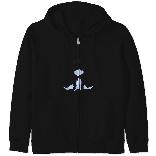 Disney Winnie The Pooh Eeyore Simple Sketch Portrait Zip Hoodies