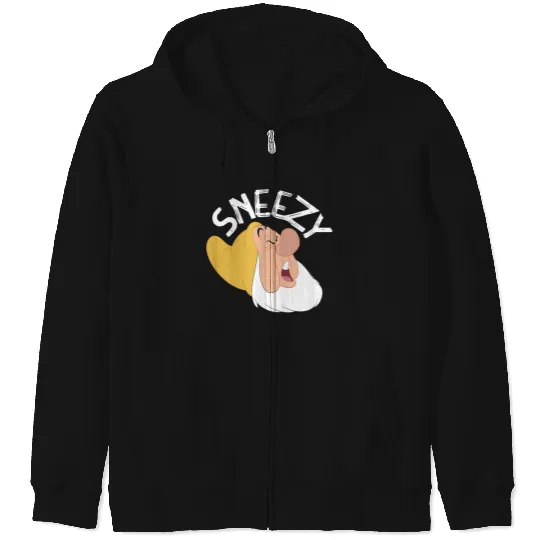 Disneyss Snow White The Seven Dwarfs Sneezy Faces Zip Hoodies