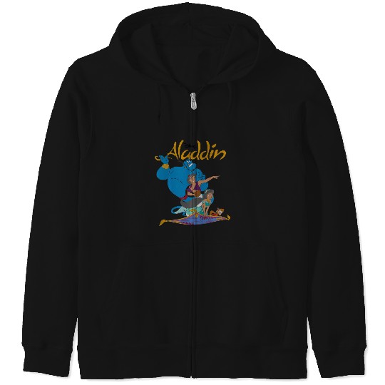 Disney Aladdin Vintage Group Shot Logo Zip Hoodies