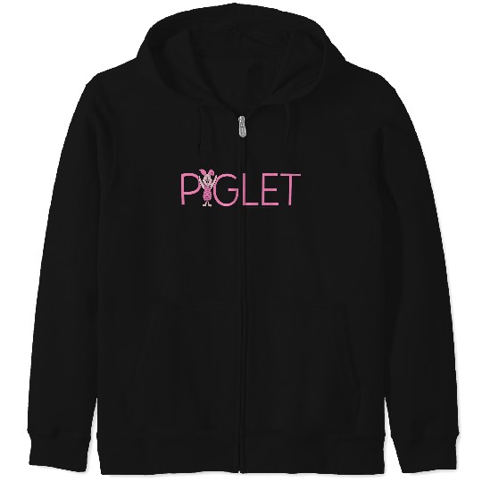 Disney Winnie The Pooh Piglet Classic Lettering Zip Hoodies