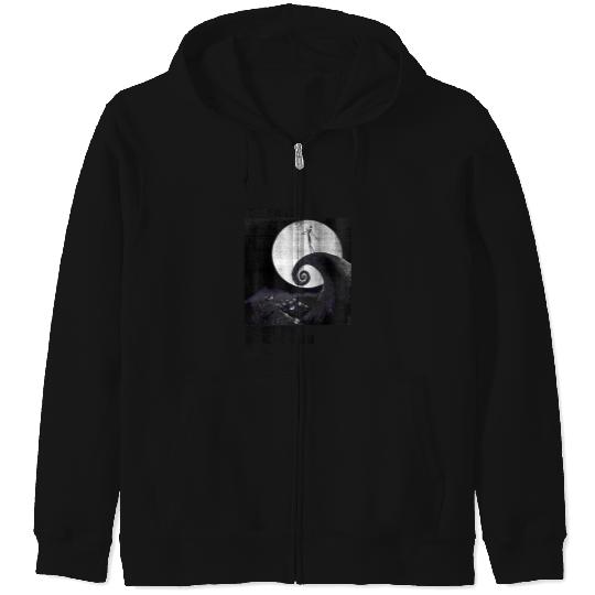 Disneyss Nightmare Before Christmas Movie Poster Ink Rolled Zip Hoodies