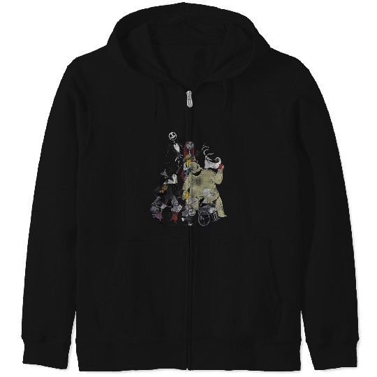 Disneyss Nightmare Before Christmas Group Portrait Zip Hoodies