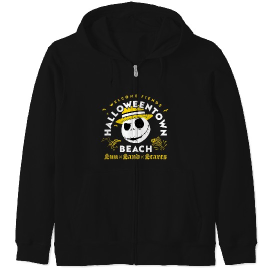 Disneyss The Nightmare Before Christmas Halloween Town Beach Zip Hoodies