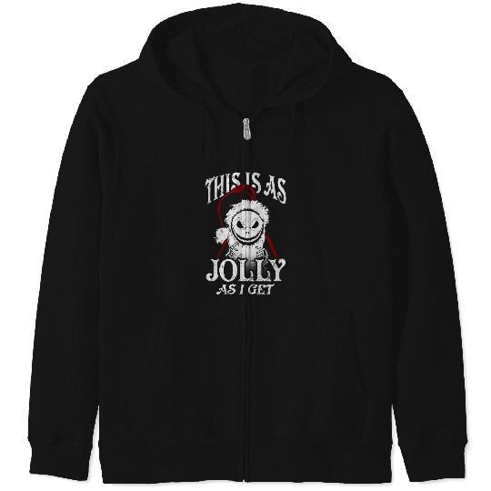 Disneyss Christmas Jack Skellington As Jolly As I Get Zip Hoodies