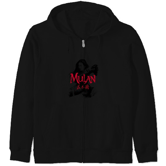 Disney Mulan Live Action Mulan Action Pose Logo Red Zip Hoodies
