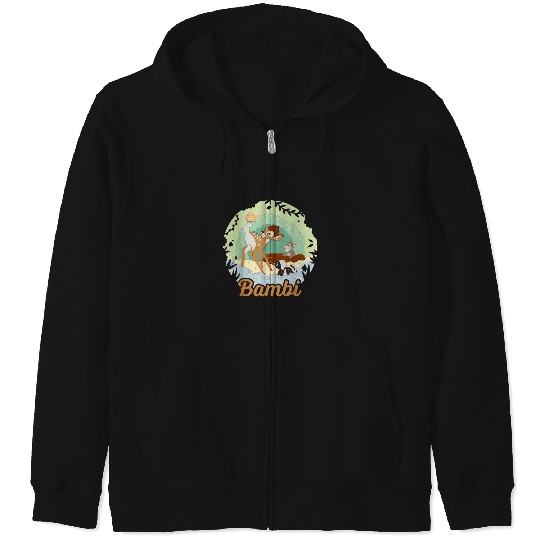Disney Bambi Thumper And Flower Paper Cut Portra Zip Hoodies