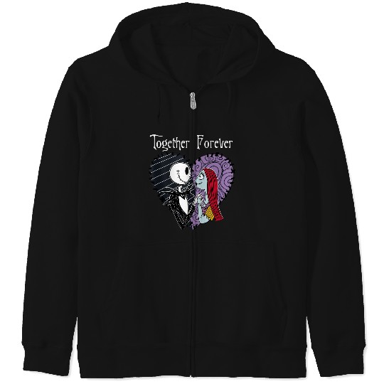 Disneyss The Nightmare Before Christmas Jack Sally Together Zip Hoodies