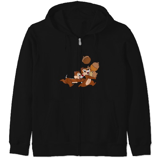 Disneys Chip N Dale Chipmunks Acorn Run Zip Hoodies
