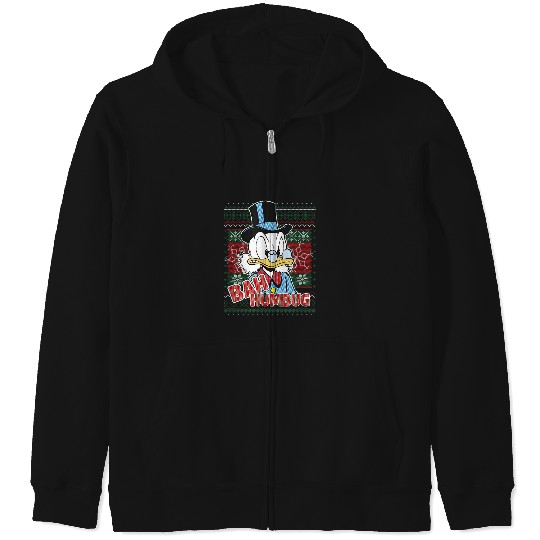 Disney DuckTales Christmas Scrooge McDuck Bah Hu Zip Hoodies