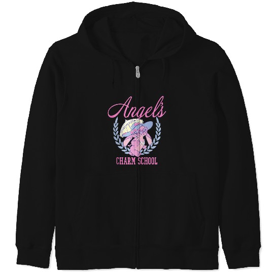 Disneyss Lilo Stitch Angel Charm School Demure College Zip Hoodies