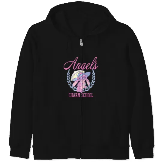 Disneyss Lilo Stitch Angel Charm School Demure College Zip Hoodies