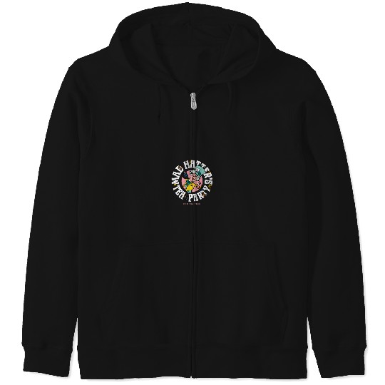 Disneyss Alice In Wonderland Mad Hatter Team Party Big Logo Zip Hoodies