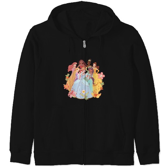 Disneyss Princess Pastel Princesses Springs Flower Friends Zip Hoodies