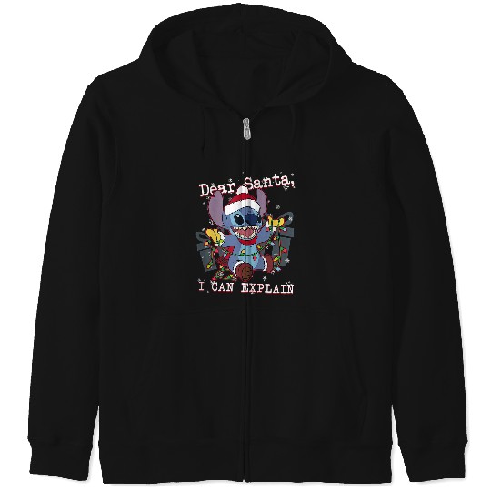 Disneyss Lilo Stitch Christmas Dear Santa I Can Explain Zip Hoodies