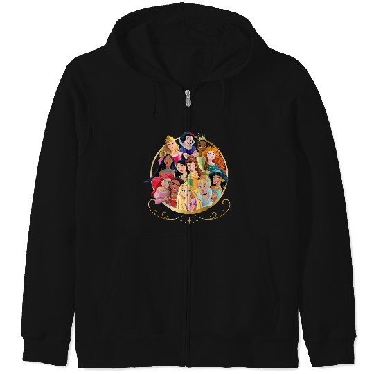 Disneyss Princess Royal Friends Group Zip Hoodies