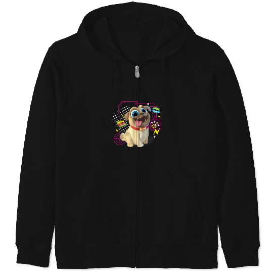 Disney Puppy Dog Tales pug dog Rolly Zip Hoodies