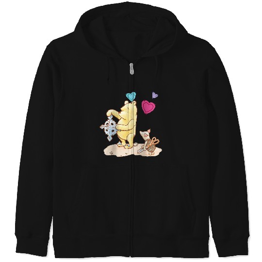 Disneyss Winnie The Pooh Cute Piglet Pooh Made For Us Logo Zip Hoodies
