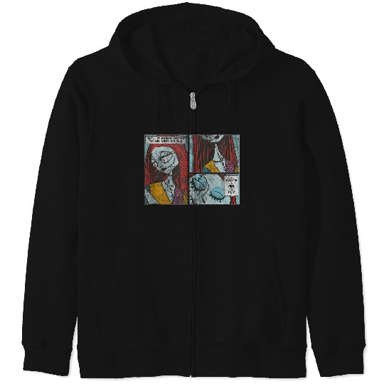 Disneyss The Nightmare Before Christmas Sally Comic Big Panels Zip Hoodies