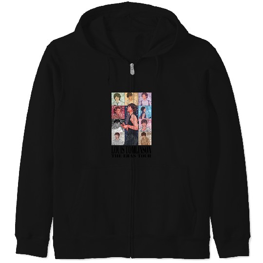 Discover Louis Tomlinson The Eras Tour Black Text Zip Hoodies