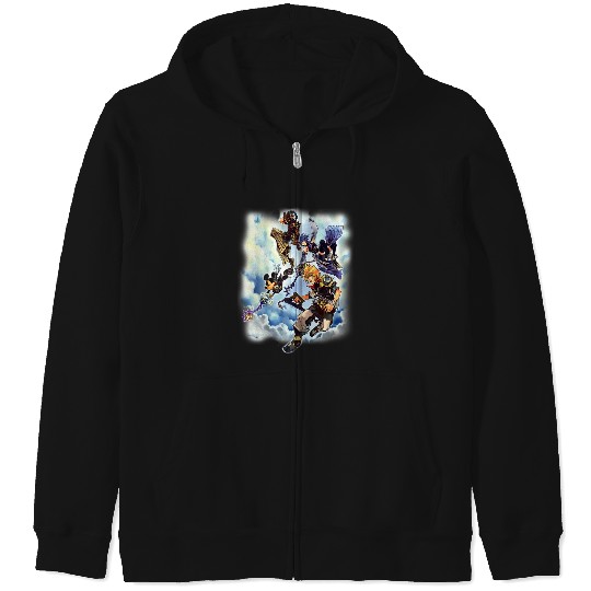 Disneyss Kingdom Hearts Main Characters Falling From Heaven Zip Hoodies