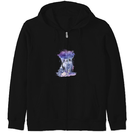 Disney Winnie The Pooh Eeyore Watercolor Rain Cloud Zip Hoodies