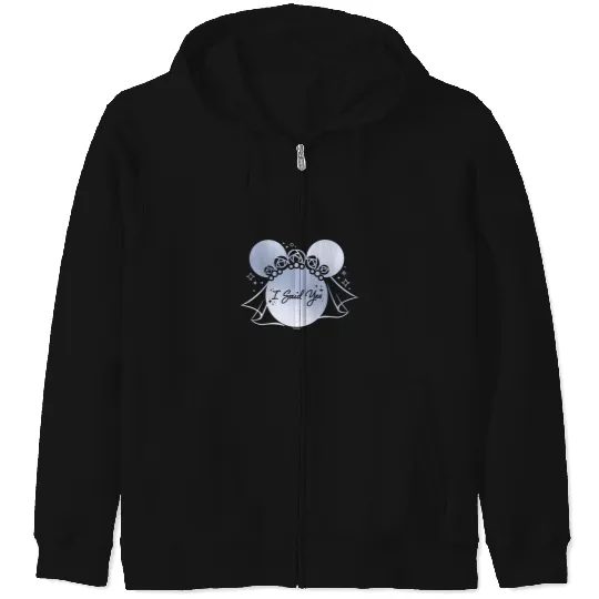 Disney I Said Yes Proposal Engagement Bridal Veil Minnie Zip Hoodies
