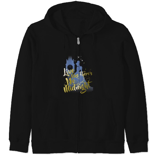 Womens Disney Cinde Live Like Theres No Midnight Silhouette VNeck TShirt Zip Hoodies