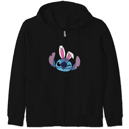 Amazon Essentials Disney Stitch Winking Spring Easter Bunny Ears Bunny Zip Hoodies
